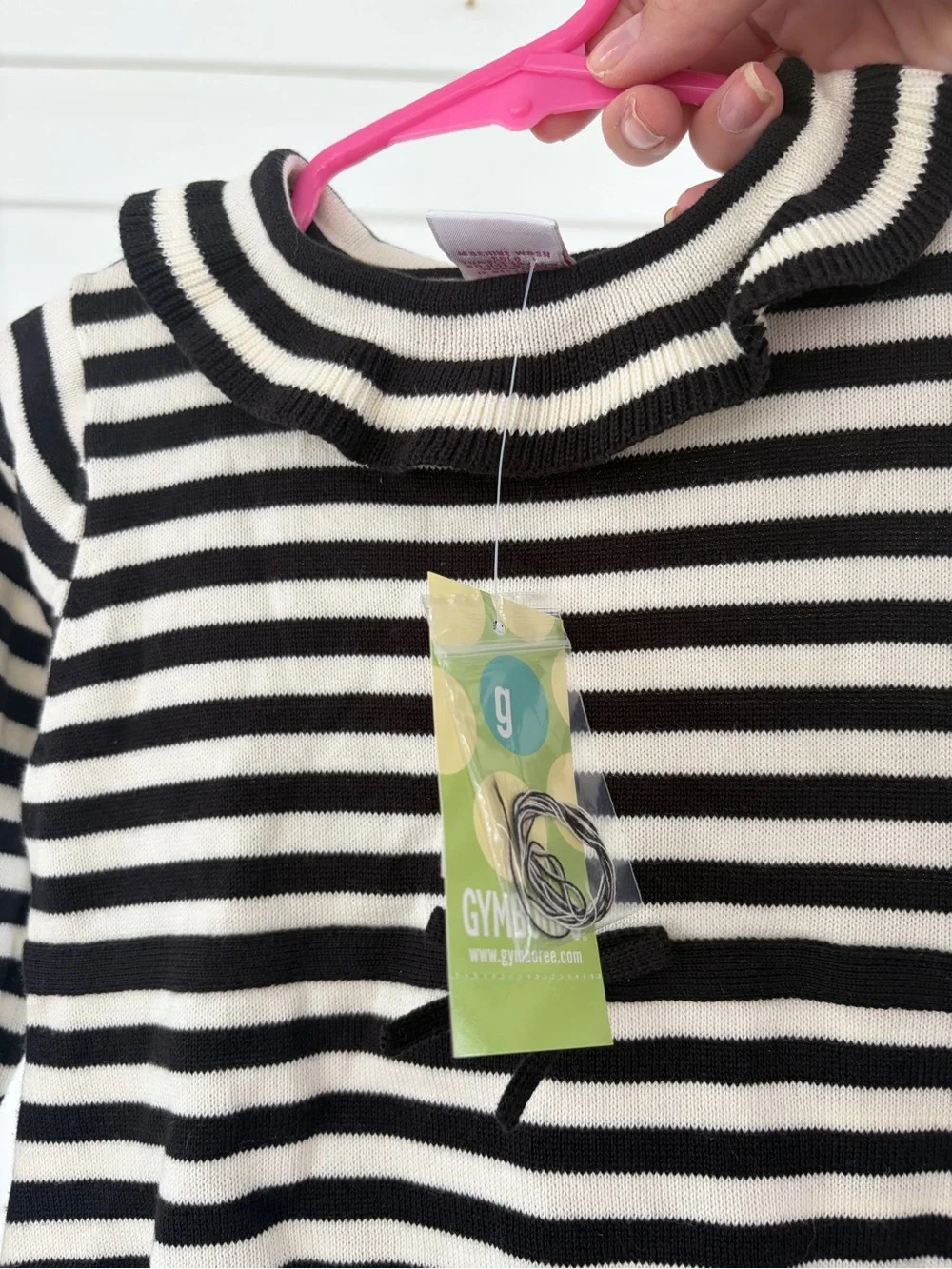 Gymboree Vintage Striped Dress 3T NWT Black White Knit Cotton Y2K